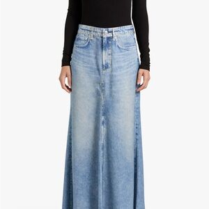 rag & bone Light Blue Denim Maxi Skirt